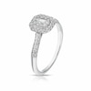 Thumbnail Image 2 of 9ct White Gold 0.50ct Diamond Double Halo Emerald Cut Ring
