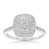 Thumbnail Image 1 of 9ct White Gold 0.50ct Diamond Cushion Cluster Ring