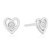 Thumbnail Image 1 of Children's Sterling Silver Diamond Heart Stud Earrings