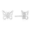 Thumbnail Image 1 of Children's Sterling Silver Diamond Butterfly Stud Earrings