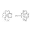 Thumbnail Image 1 of Children's Sterling Silver Diamond Clover Stud Earrings
