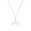 Thumbnail Image 1 of Children's Sterling Silver Diamond Rainbow Pendant 14+2" Necklace