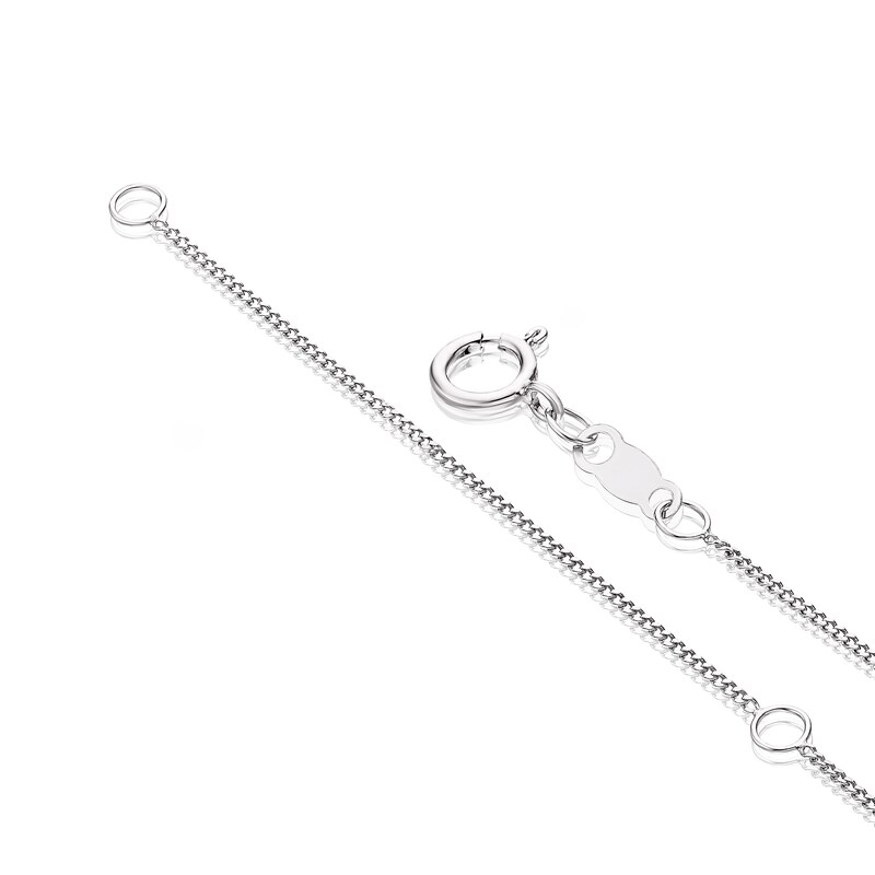 Main Image 3 of Children's Sterling Silver Diamond Clover Pendant 14+2" Necklace