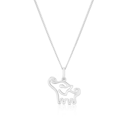 Children's Sterling Silver Diamond Elephant Pendant 14+2&quot; Necklace