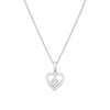 Thumbnail Image 1 of Children's Sterling Silver Diamond Heart Pendant 14+2" Necklace