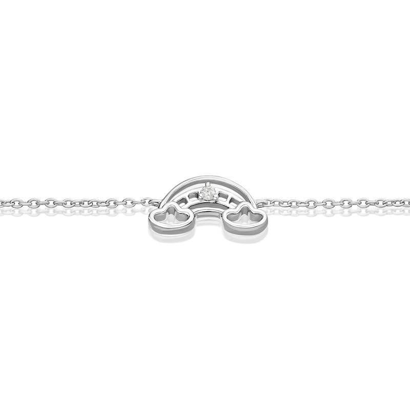 Main Image 2 of Children's Sterling Silver Diamond Rainbow 5+1" Bracelet