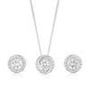 Thumbnail Image 1 of Sterling Silver Cubic Zirconia Swirl Pendant & Stud Earrings Set