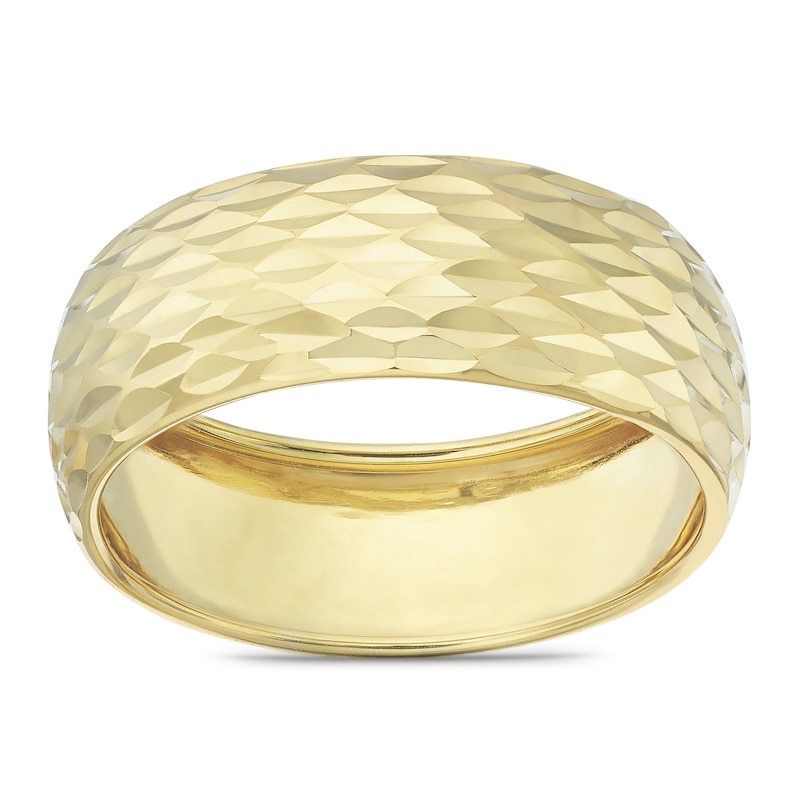 Main Image 1 of 9ct Yellow Gold Chunky Diamond Cut Ring