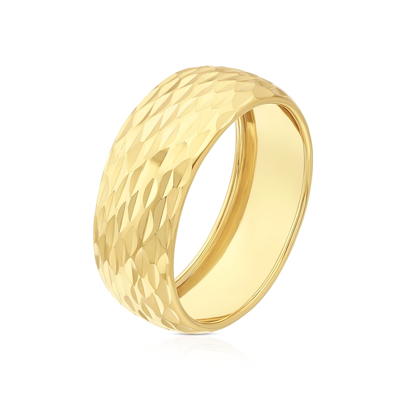 Main Image 2 of 9ct Yellow Gold Chunky Diamond Cut Ring