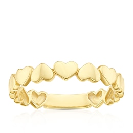9ct Yellow Gold Heart Link Ring