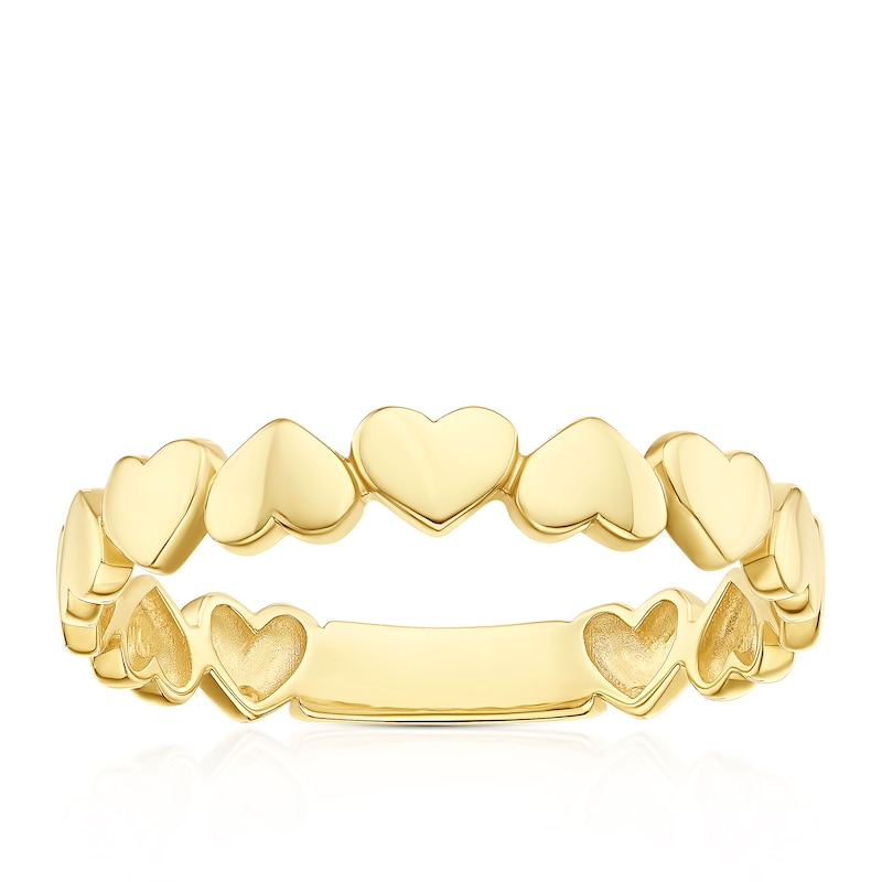 Main Image 1 of 9ct Yellow Gold Heart Link Ring