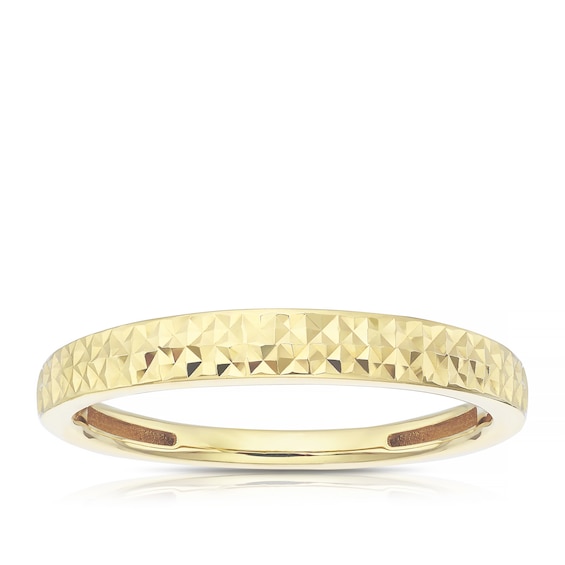 9ct Yellow Gold Diamond Cut Sparkle Ring