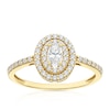 Thumbnail Image 1 of 9ct Yellow Gold Cubic Zirconia Double Halo Oval Ring