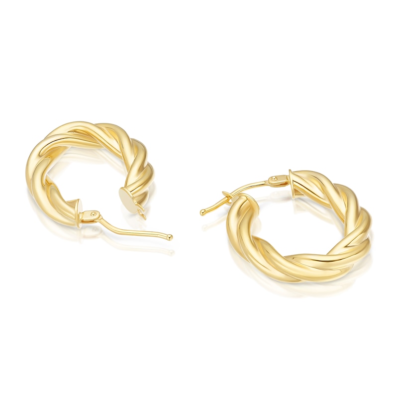 Main Image 2 of 9ct Yellow Gold Twisted Oval Hoop Earrings