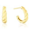 Thumbnail Image 1 of 9ct Yellow Gold Twisted Half Hoop Earrings