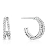Thumbnail Image 1 of 9ct White Gold Crystal Two Row Half Hoop Earrings
