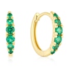Thumbnail Image 1 of 9ct Yellow Gold Green Cubic Zirconia Hoop Earrings