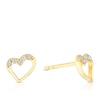 Thumbnail Image 1 of 9ct Yellow Gold Open Heart Cubic Zirconia Heart Stud Earrings