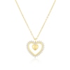 Thumbnail Image 1 of 9ct Yellow Gold Cubic Zirconia Open Heart Pendant 16+2" Necklace