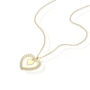 Thumbnail Image 2 of 9ct Yellow Gold Cubic Zirconia Open Heart Pendant 16+2" Necklace