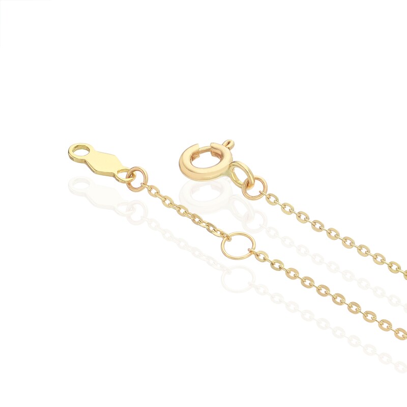Main Image 3 of 9ct Yellow Gold Cubic Zirconia Open Heart Pendant 16+2" Necklace