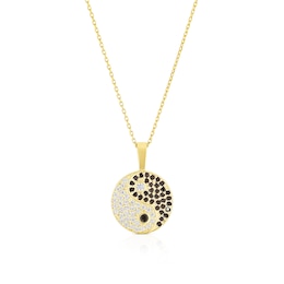 9ct Yellow Gold Ying & Yang Pendant 16+2" Necklace