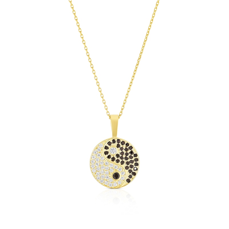 Main Image 1 of 9ct Yellow Gold Ying & Yang Pendant 16+2" Necklace