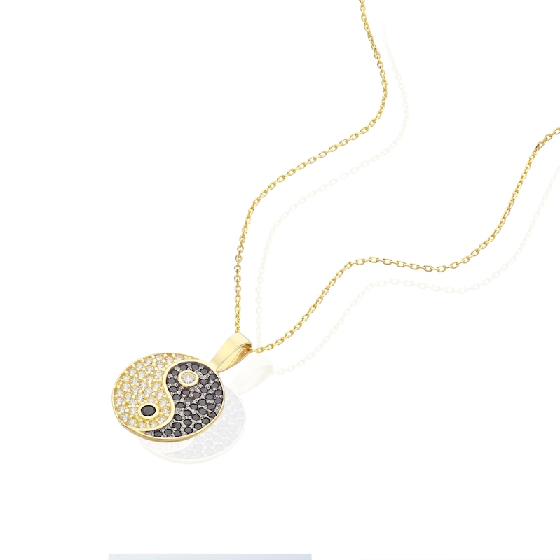 Main Image 2 of 9ct Yellow Gold Ying & Yang Pendant 16+2" Necklace