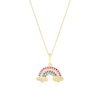 Thumbnail Image 1 of 9ct Yellow Gold Rainbow Pendant 16+2" Necklace