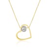 Thumbnail Image 1 of 9ct Yellow Gold Heart & Crystal Ball Pendant 16+2" Necklace