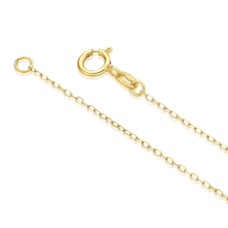 Main Image 3 of 9ct Yellow Gold Cubic Zirconia & Heart Drop Pendant 18" Chain