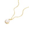 Thumbnail Image 2 of 9ct Yellow Gold Pearl & Cubic Zirconia Pendant 16+2" Necklace