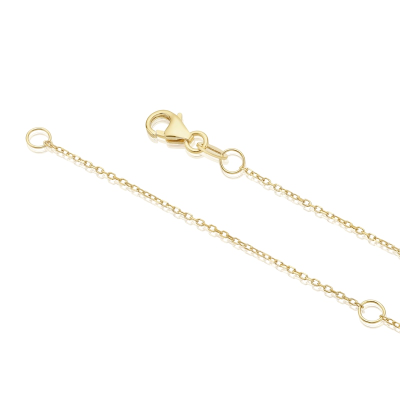 Main Image 3 of 9ct Yellow Gold Pearl & Cubic Zirconia Pendant 16+2" Necklace