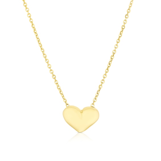 14ct Yellow Gold Bubble Heart Pendant 18 Necklace