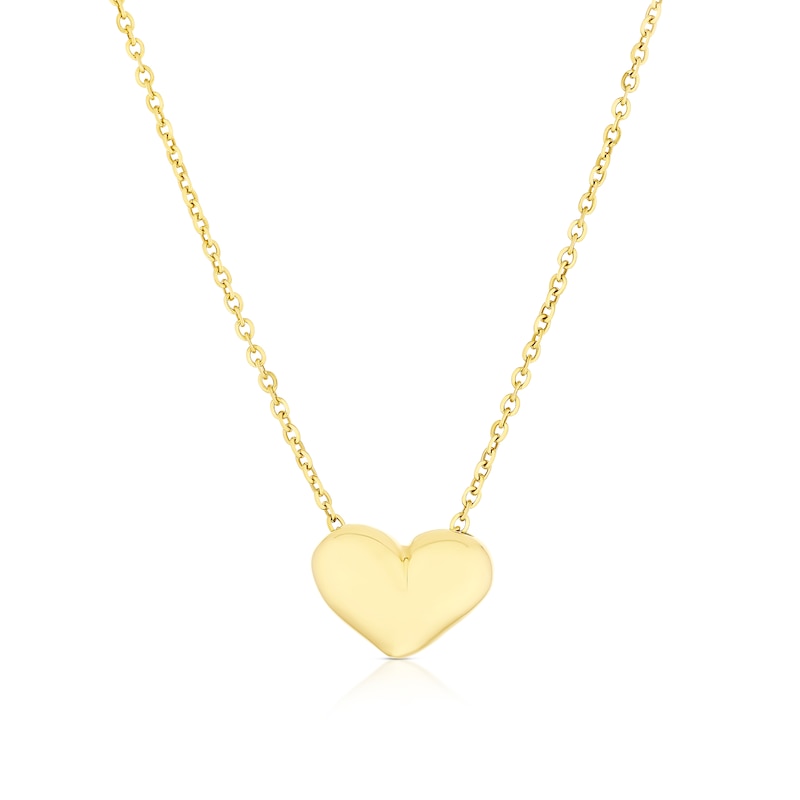 Main Image 1 of 14ct Yellow Gold Bubble Heart Pendant 18" Necklace