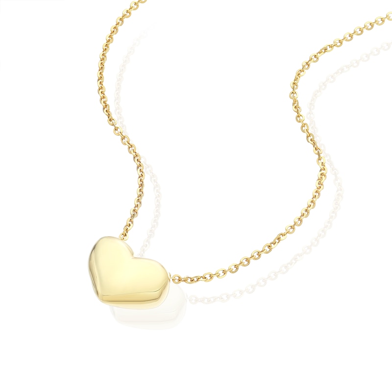 Main Image 2 of 14ct Yellow Gold Bubble Heart Pendant 18" Necklace