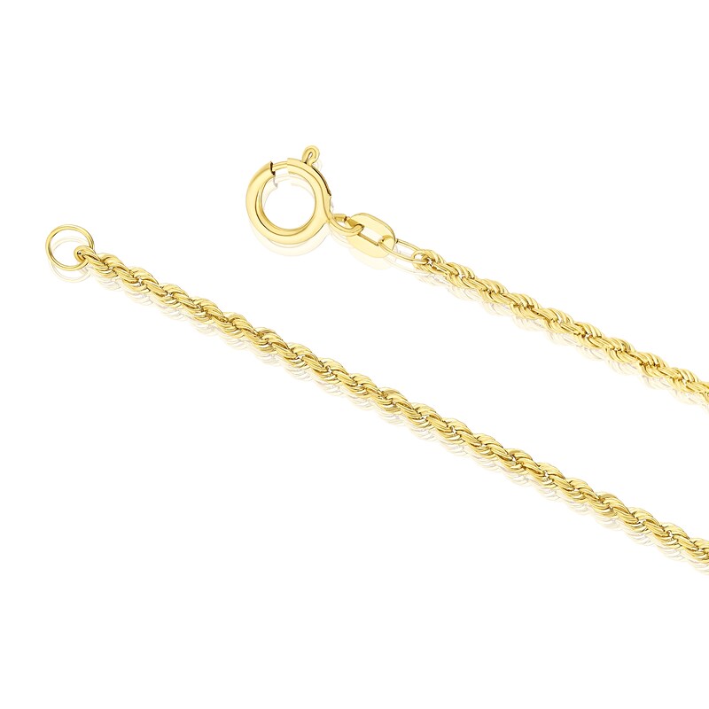 Main Image 3 of 9ct Yellow Gold Puff Heart 18" Necklace