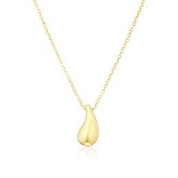 9ct Yellow Gold Bubble Drop Pendant 18" Necklace