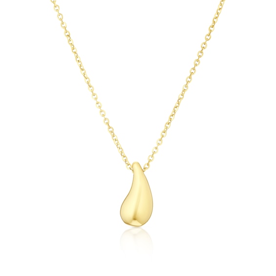9ct Yellow Gold Bubble Drop Pendant 18 Necklace