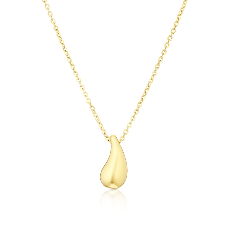 Main Image 1 of 9ct Yellow Gold Bubble Drop Pendant 18" Necklace