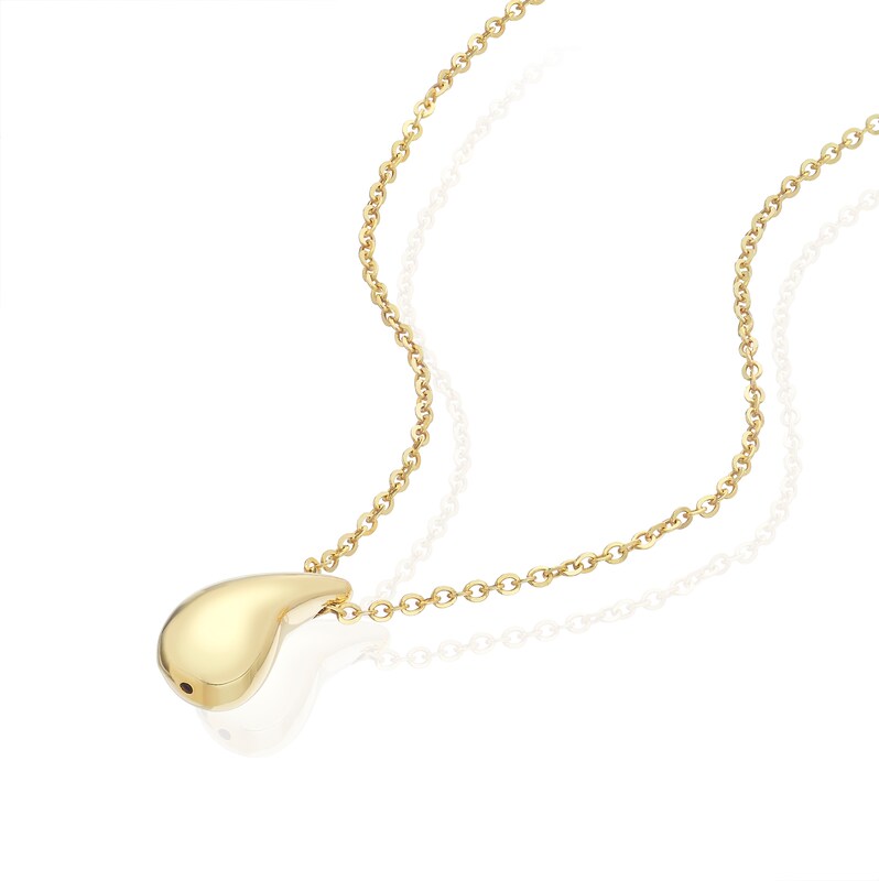 Main Image 2 of 9ct Yellow Gold Bubble Drop Pendant 18" Necklace