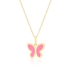 Thumbnail Image 1 of Children's 9ct Yellow Gold Butterfly Enamel Pendant 14+2" Necklace