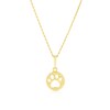 Thumbnail Image 1 of Children's 9ct Yellow Gold Paw Print Pendant 14+1" Necklace