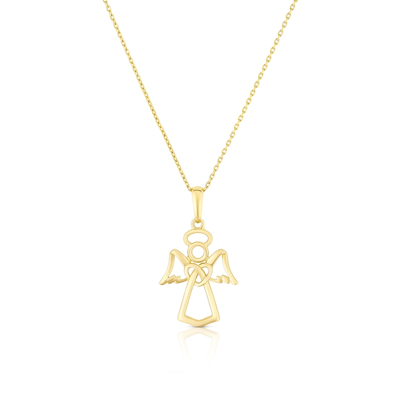 Main Image 1 of Children's 9ct Yellow Gold Angel Pendant 14+2" Necklace