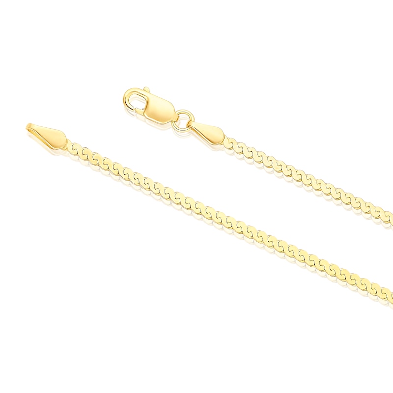 Main Image 3 of 9ct Yellow Gold 50 Gauge 18" Serpentina Chain