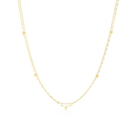 9ct Yellow Gold Ball Station Sparkle Double 18+1" Chain