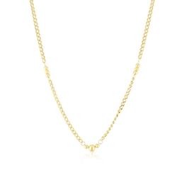 9ct Yellow Gold Ball Station 18" Curb Chain