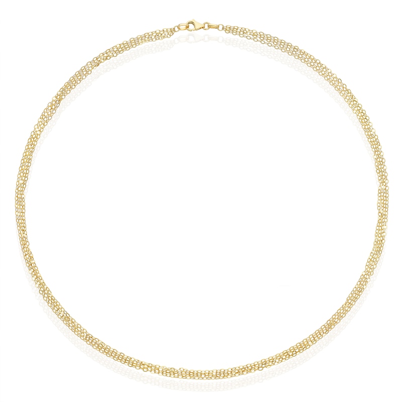 Main Image 2 of 9ct Yellow Gold Four Layer 18" Chain