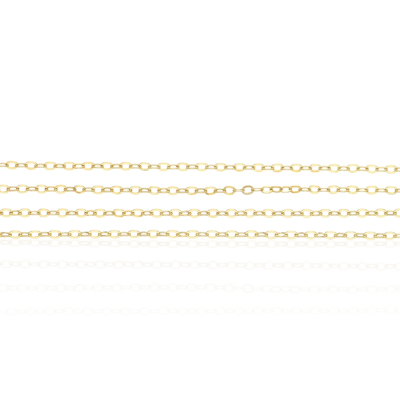 Main Image 4 of 9ct Yellow Gold Four Layer 18" Chain
