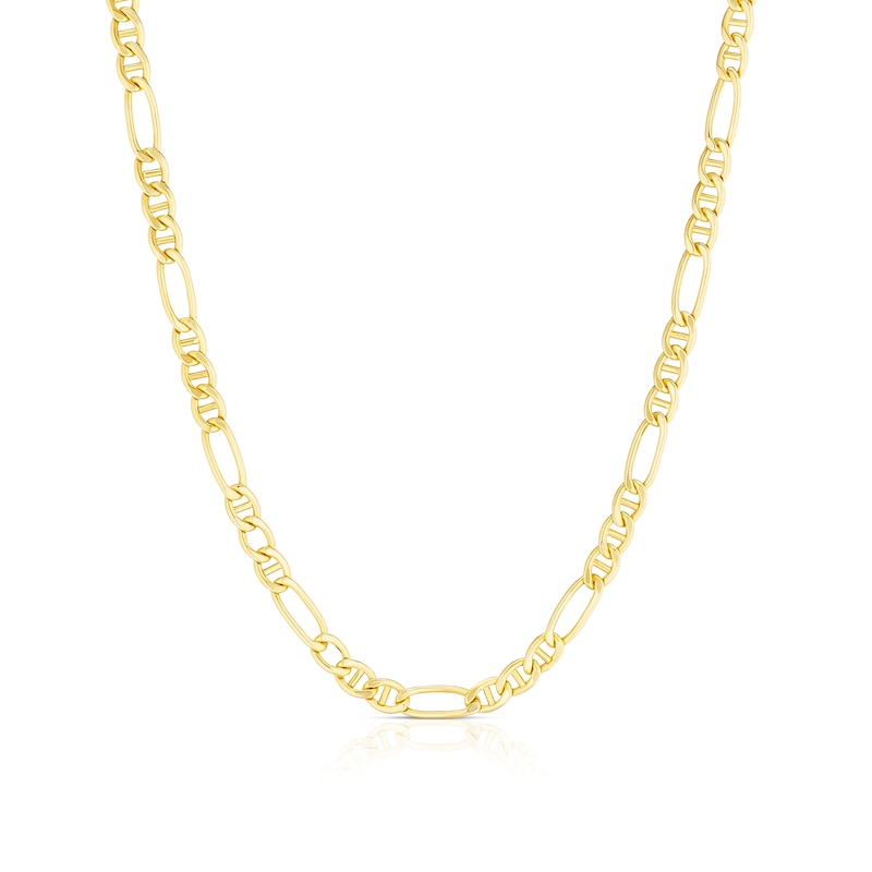 Main Image 1 of 9ct Yellow Gold Men's Figaro & Anchor 20" Chain